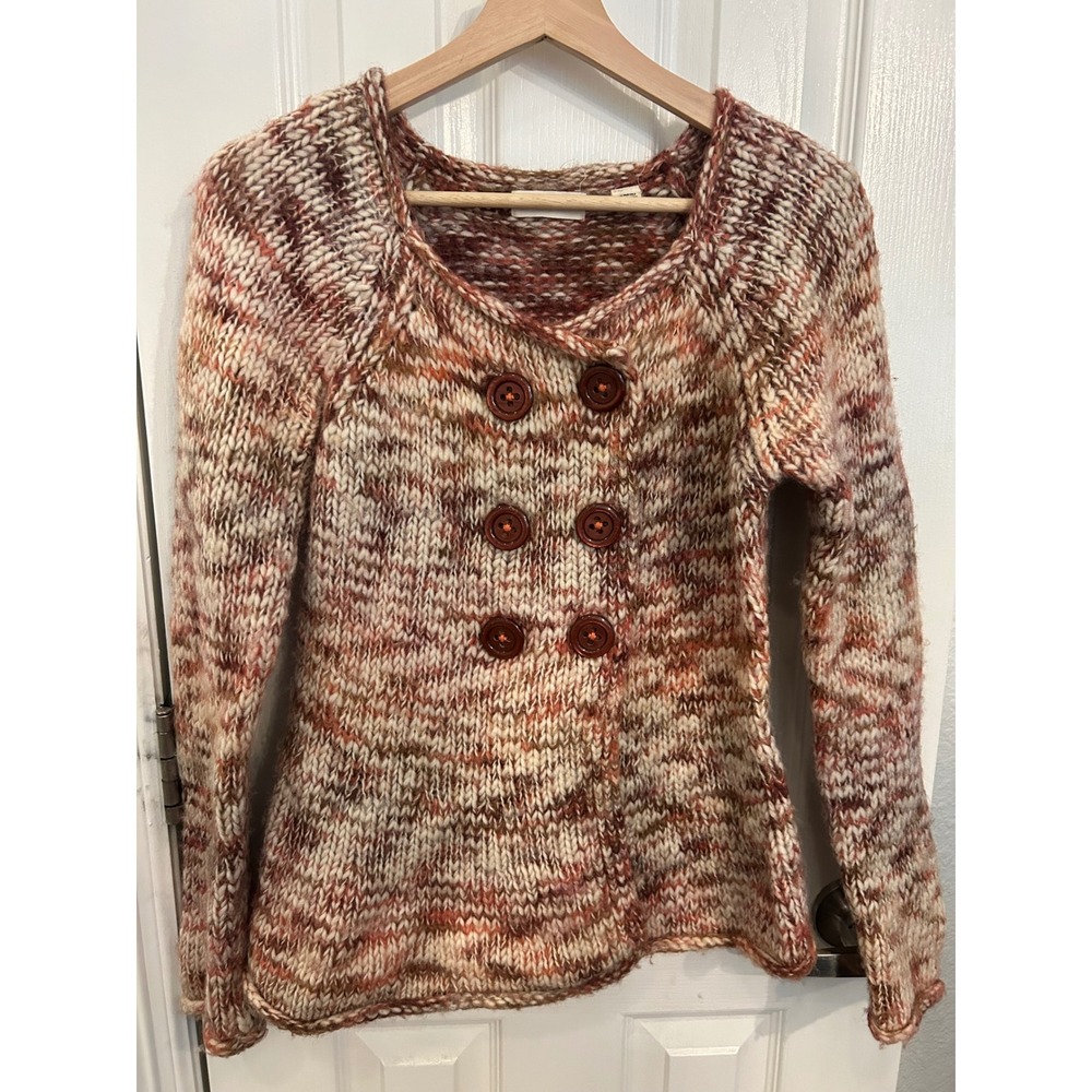 Sleeping on Snow Anthropologie Chunky Knit Double Breasted Cardigan Sweater S